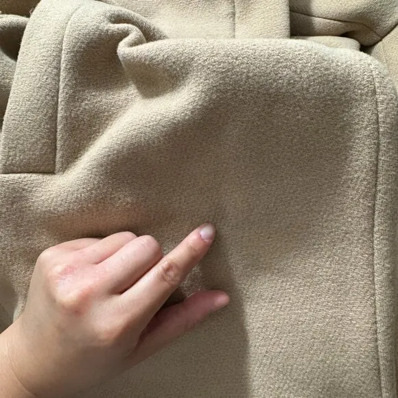 🦋 ZARA Camel Brown Coat Quilted Leather Sleeves XS
