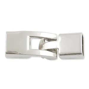 10 Sets Silver Large Oval End Cap Clasp Closure Fastener for Leather Cord 35mm x 12mm ( inside 10mm x 5mm diameter )