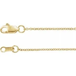 10K Yellow 1 mm Solid Cable 24" Chain