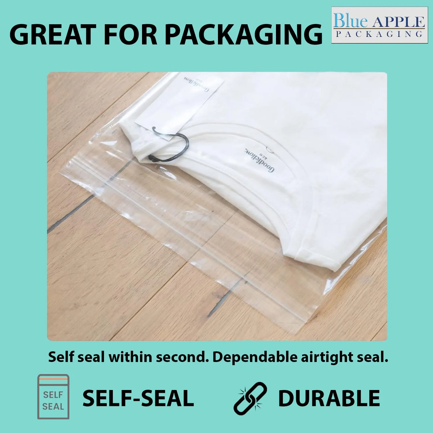 10X10 inches Reclosable Single Line Zipper Poly Bags 2 Mil (LDPE)
