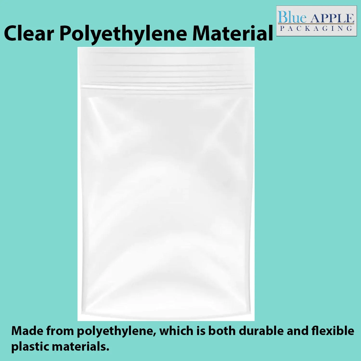 10X10 inches Reclosable Single Line Zipper Poly Bags 2 Mil (LDPE)