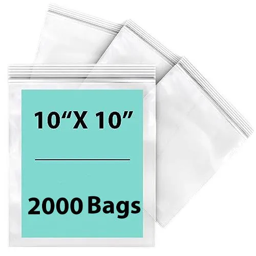 10X10 inches Reclosable Single Line Zipper Poly Bags 2 Mil (LDPE)