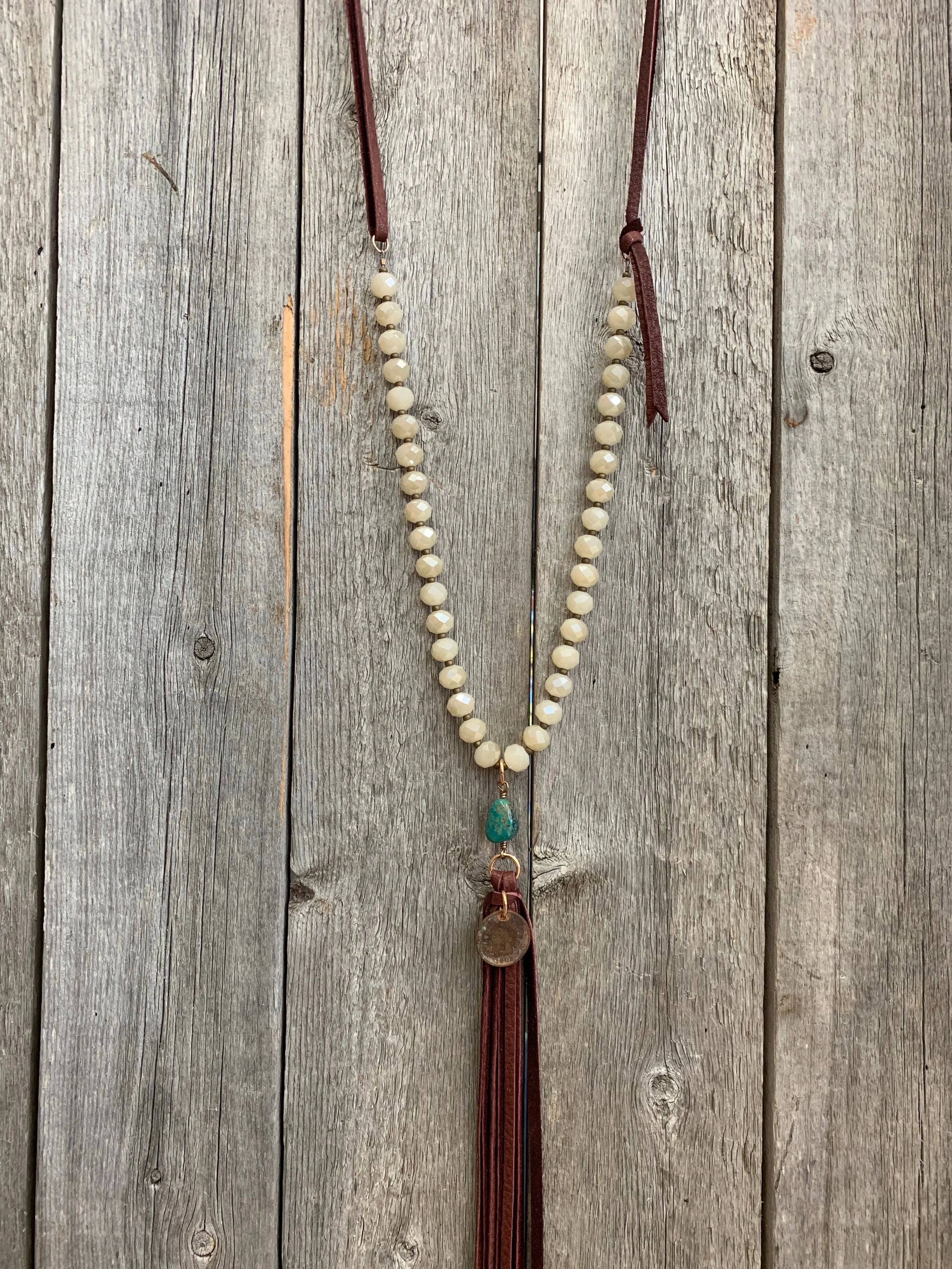 14800 Opal Crystal, Indian Penny, Turq, & Tassel