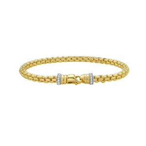 14K Diamond Clasp Venetian Link Bracelet