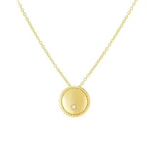 14K Gold & Diamond Round Piccolini Pendant