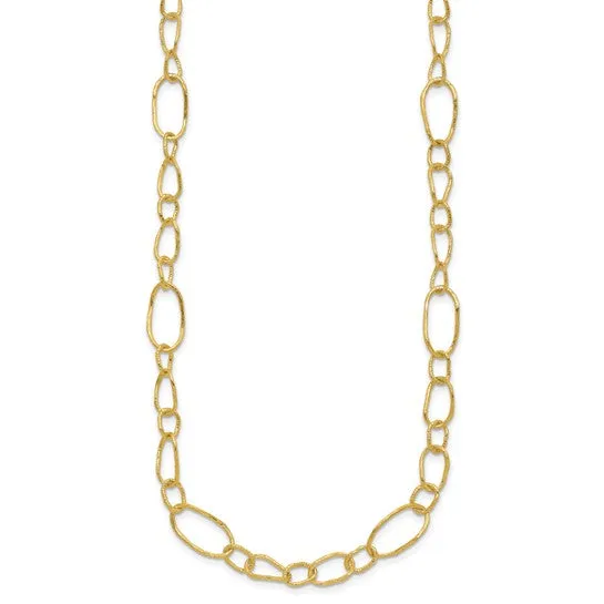 14K Gold Oval Link Necklace