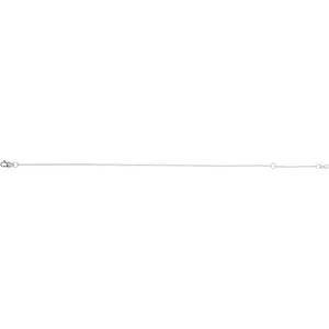 14K White 1 mm Solid Cable Chain 6 1/2-7 1/2" Bracelet
