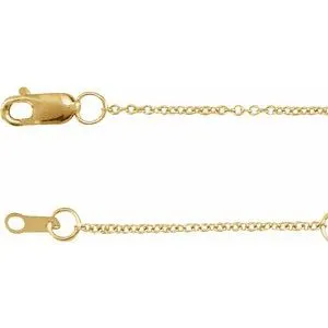 14K Yellow 1 mm Solid Cable 16-18" Chain
