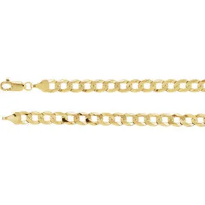 14K Yellow 5.8 mm Curb 7" Chain