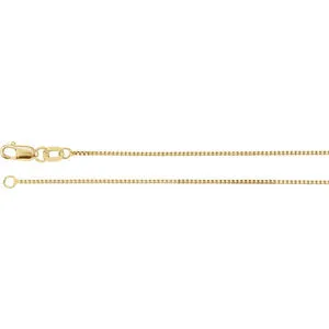 14K Yellow .75 mm Box 7" Chain