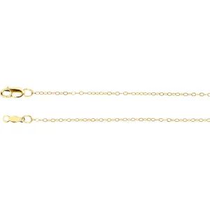 14k Yellow Gold 1mm Curb 7" Chain