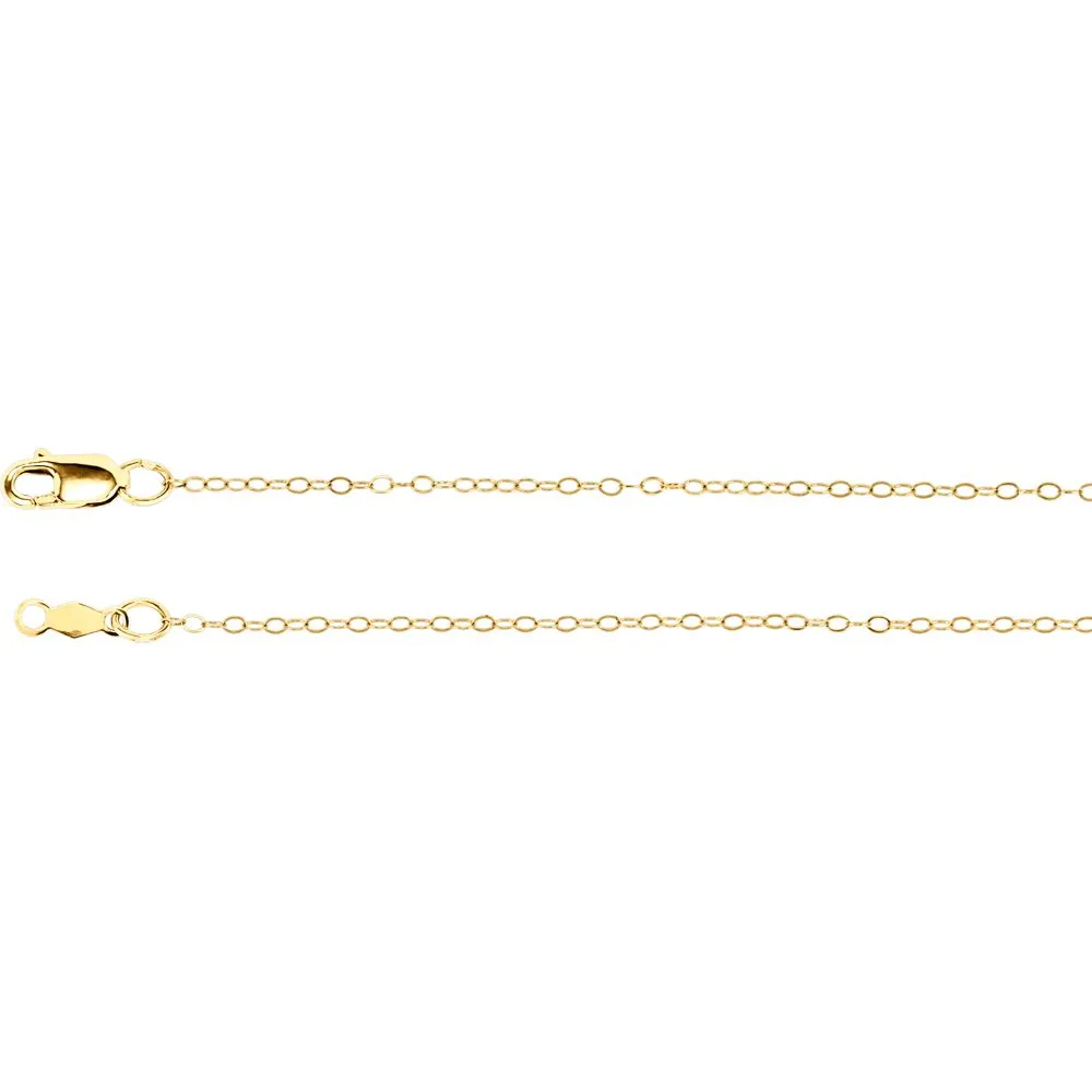 14k Yellow Gold 1mm Curb 7" Chain