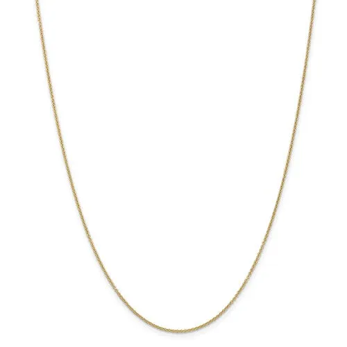 14k Yellow Gold Solid 1.2mm Cable Chain w/ Lobster Clasp - Various Lengths