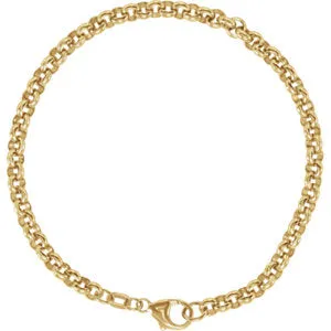 14K Yellow Solid Rolo 7" Bracelet
