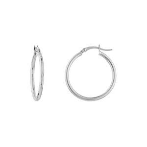 14kt Gold 2x20mm Round Tube Polished Hoops
