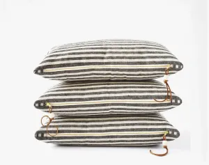 14x24 Heavy Linen Striped Lumbar Pillow