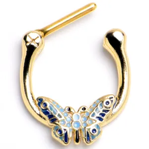 16 Gauge 5/16 Gold Tone Evening Butterfly Cartilage Clicker