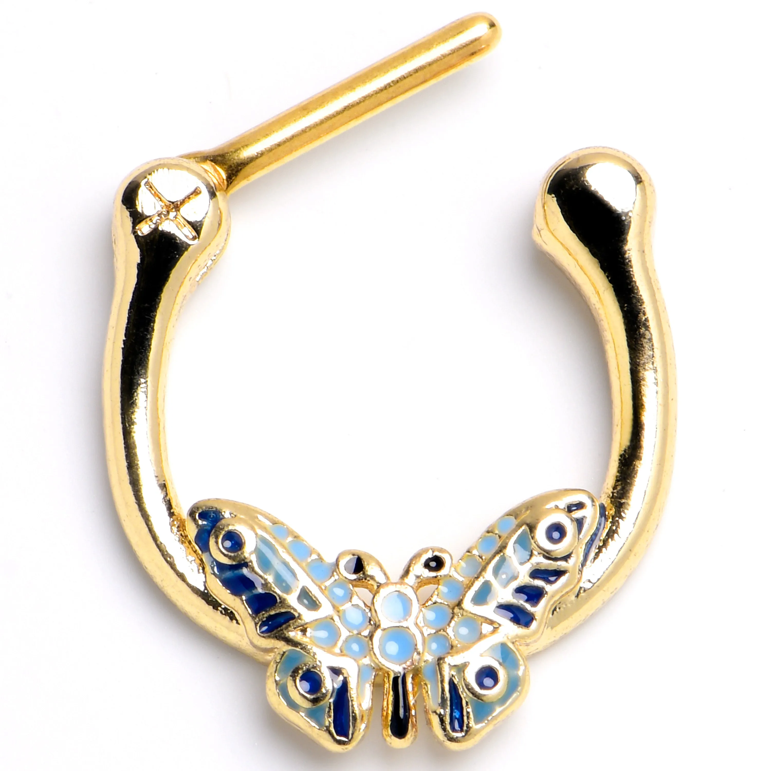 16 Gauge 5/16 Gold Tone Evening Butterfly Cartilage Clicker