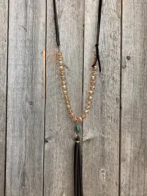 16222 Gldn Crystal, Brz, Turq, & Chocolate Tassel