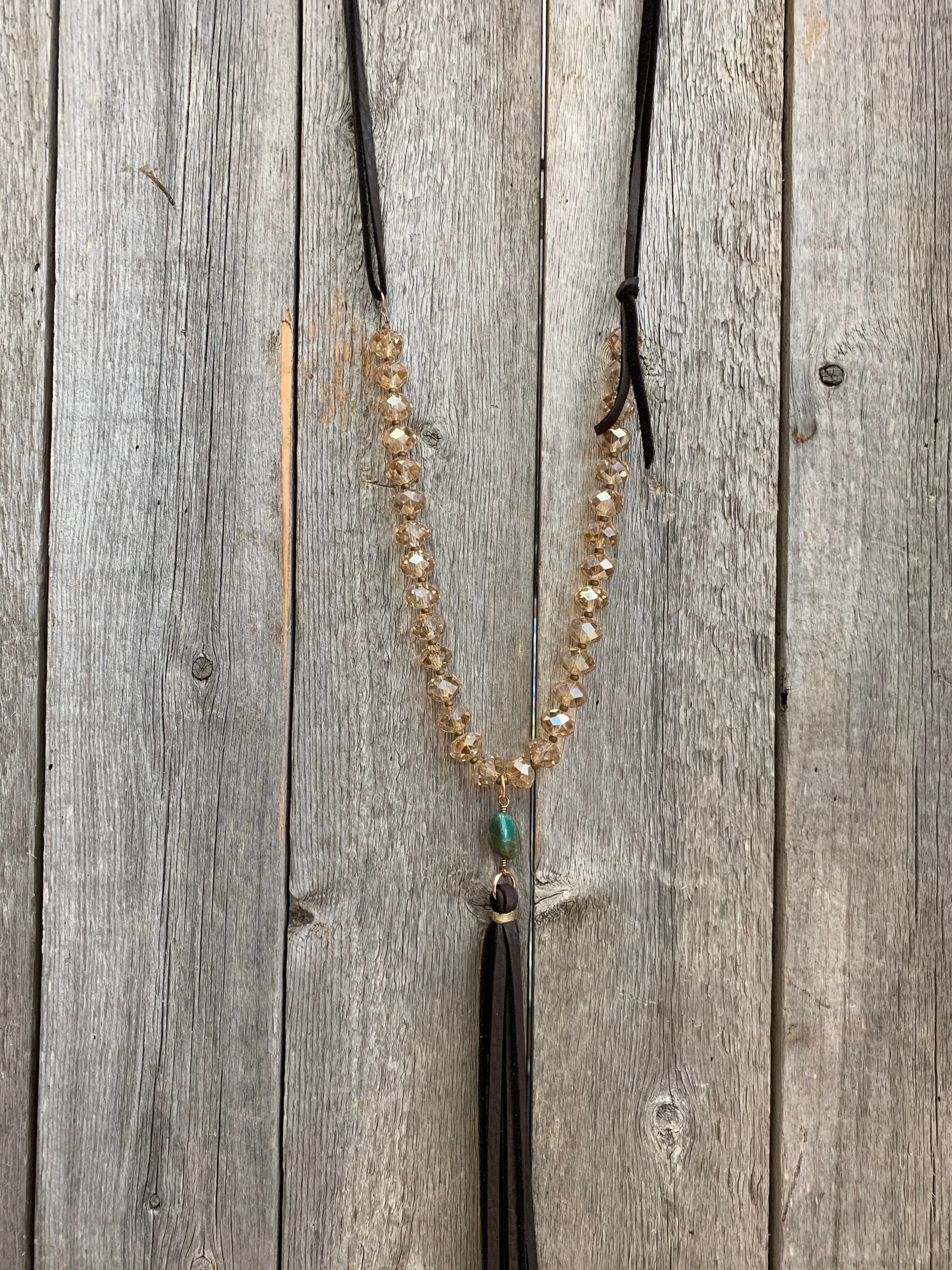 16222 Gldn Crystal, Brz, Turq, & Chocolate Tassel