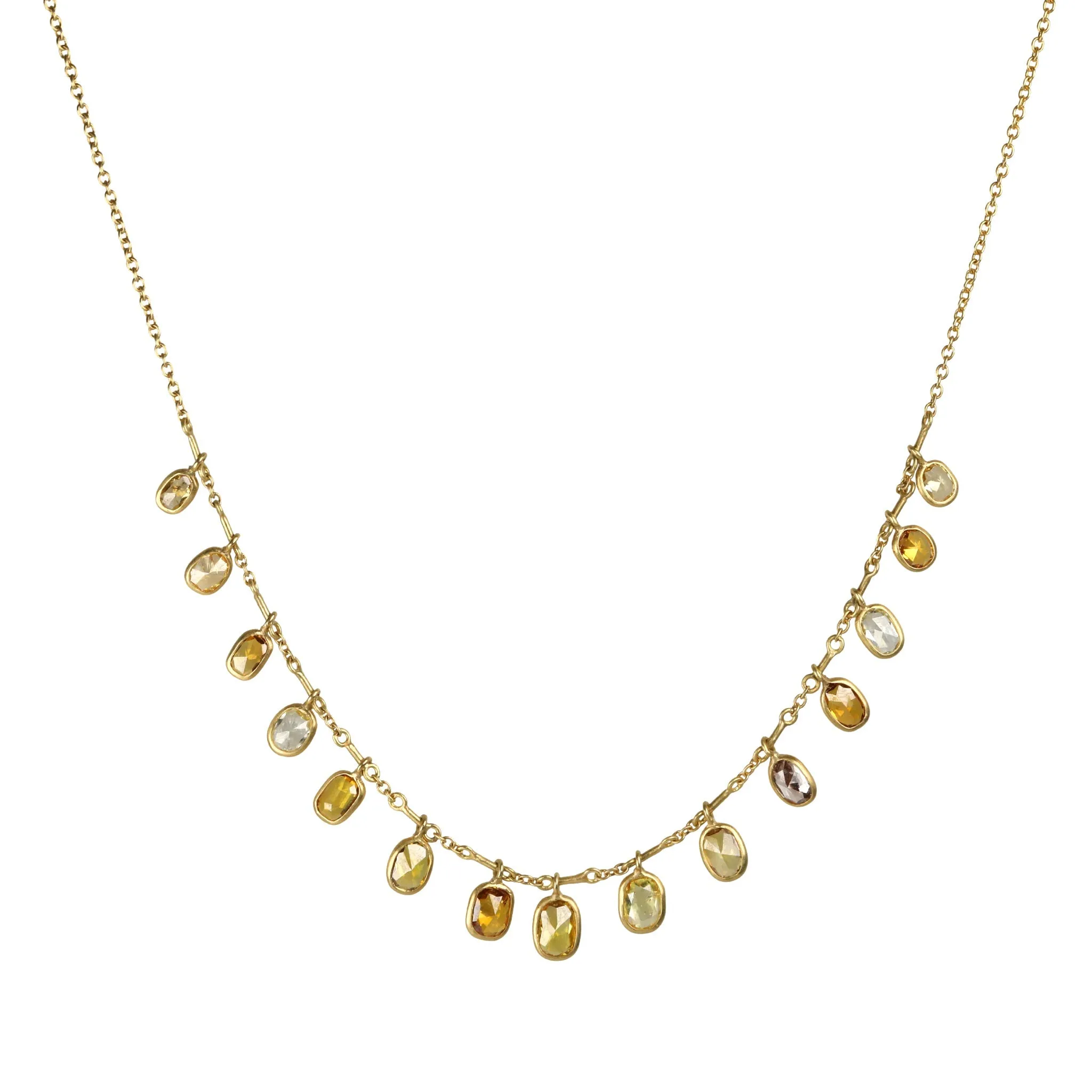 18K Gold Fancy-Colored Diamond Demi Fringe Necklace