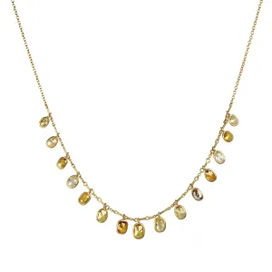 18K Gold Fancy-Colored Diamond Demi Fringe Necklace