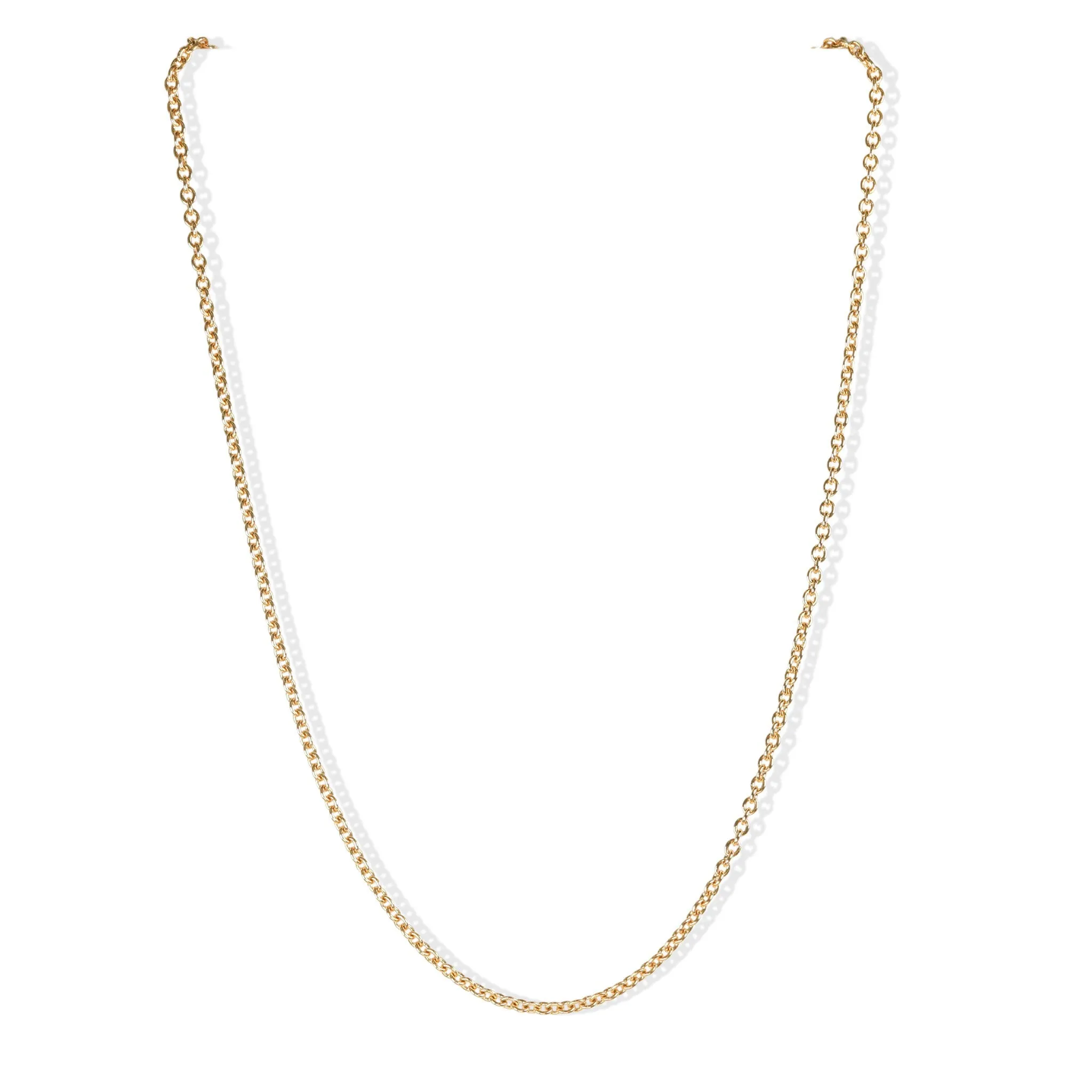 18K Gold Medium Weight Cable Chain in 18"