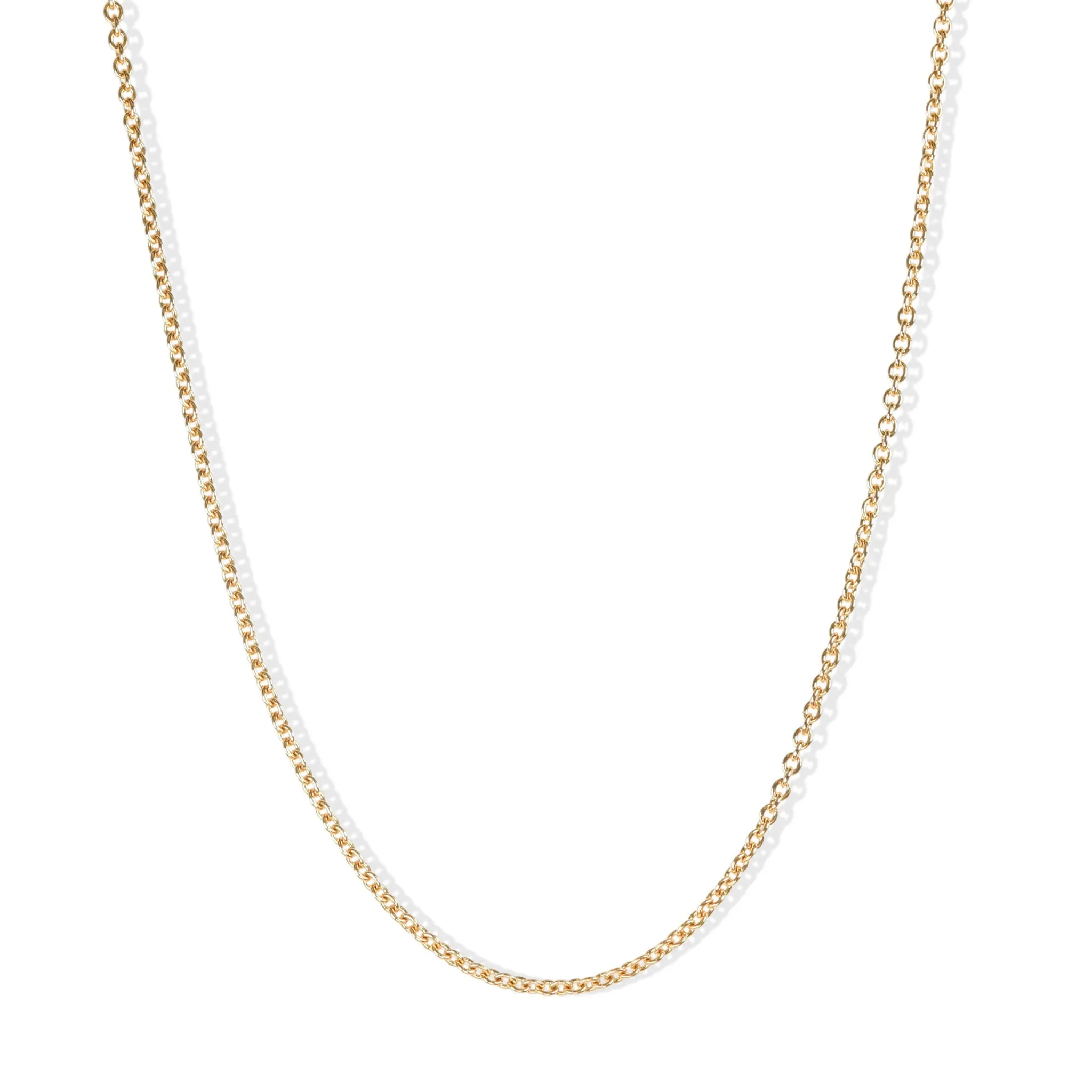 18K Gold Medium Weight Cable Chain in 18"