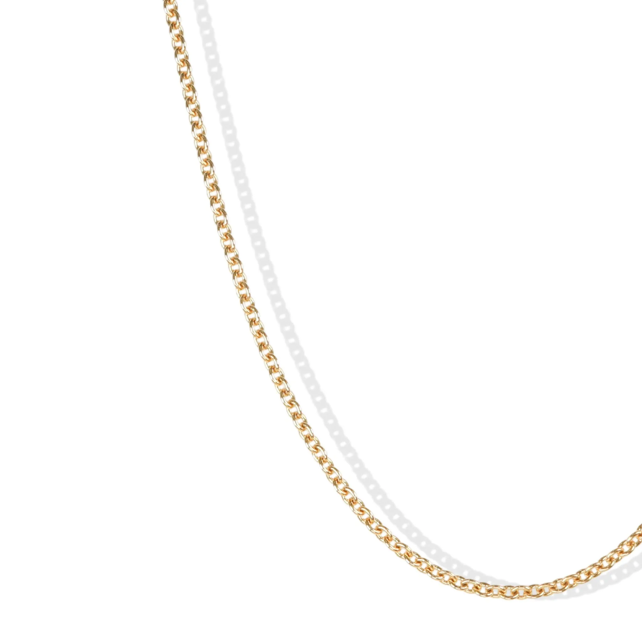18K Gold Medium Weight Cable Chain in 18"