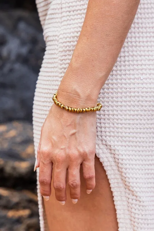 18K Gold plated twisted bead chain bracelet