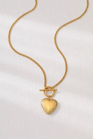 18K STAINLESS STEEL TARNISH FREE LOCKET NECKLACE