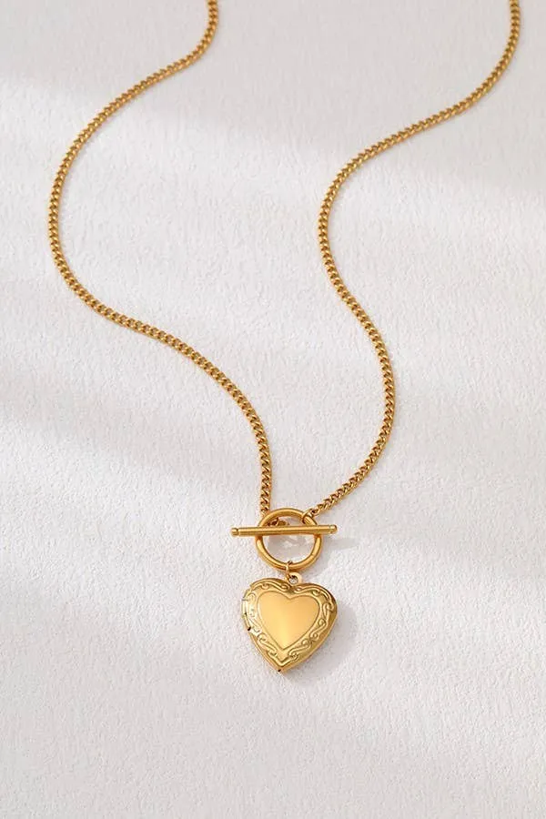 18K STAINLESS STEEL TARNISH FREE LOCKET NECKLACE