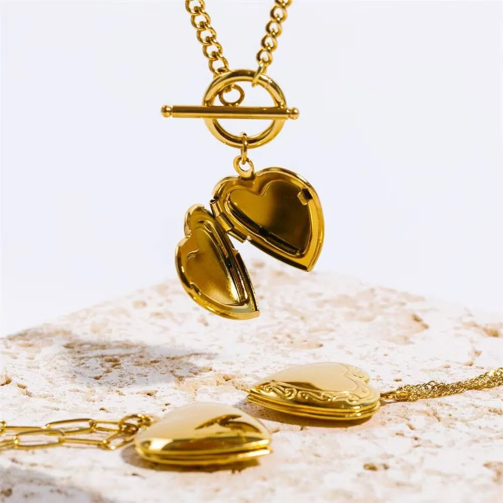 18K STAINLESS STEEL TARNISH FREE LOCKET NECKLACE