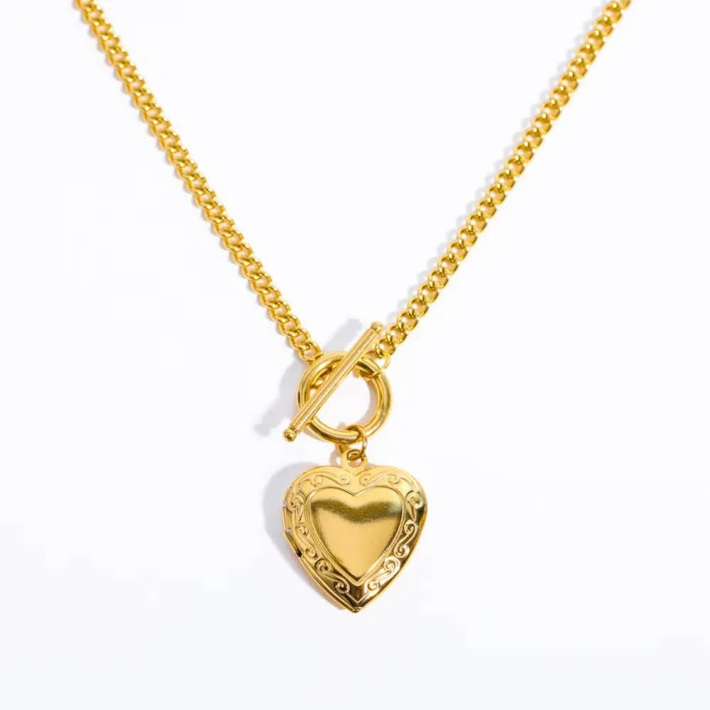 18K STAINLESS STEEL TARNISH FREE LOCKET NECKLACE
