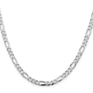 20" Sterling Silver Rhodium-plated 4.5mm Figaro Chain
