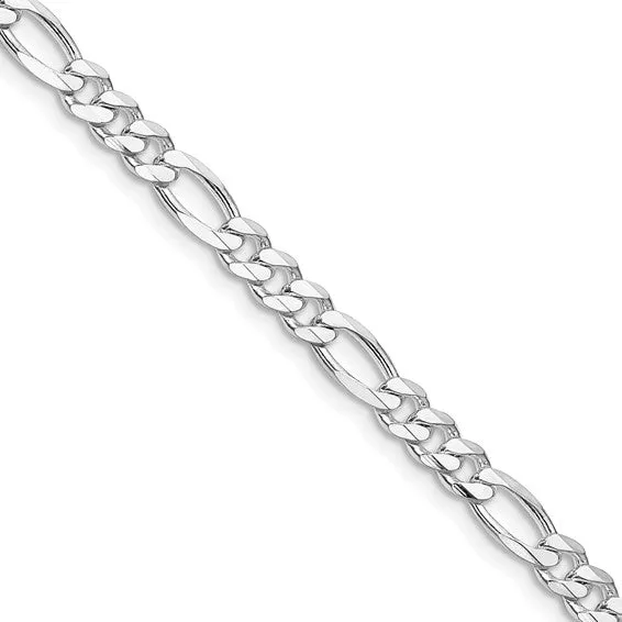 20" Sterling Silver Rhodium-plated 4.5mm Figaro Chain