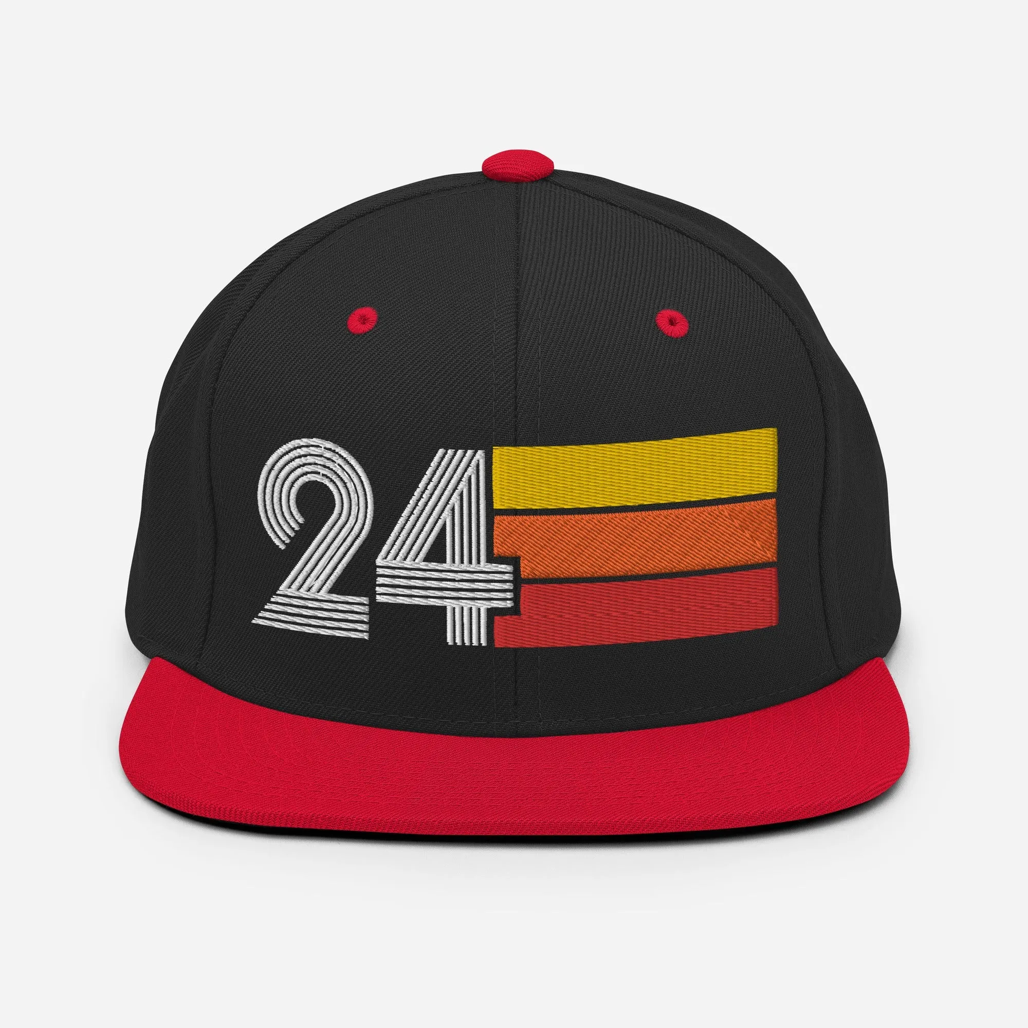 24 - Number Twenty Four 24th Birthday Gift Idea Flat Bill Snapback Hat for Men and Women