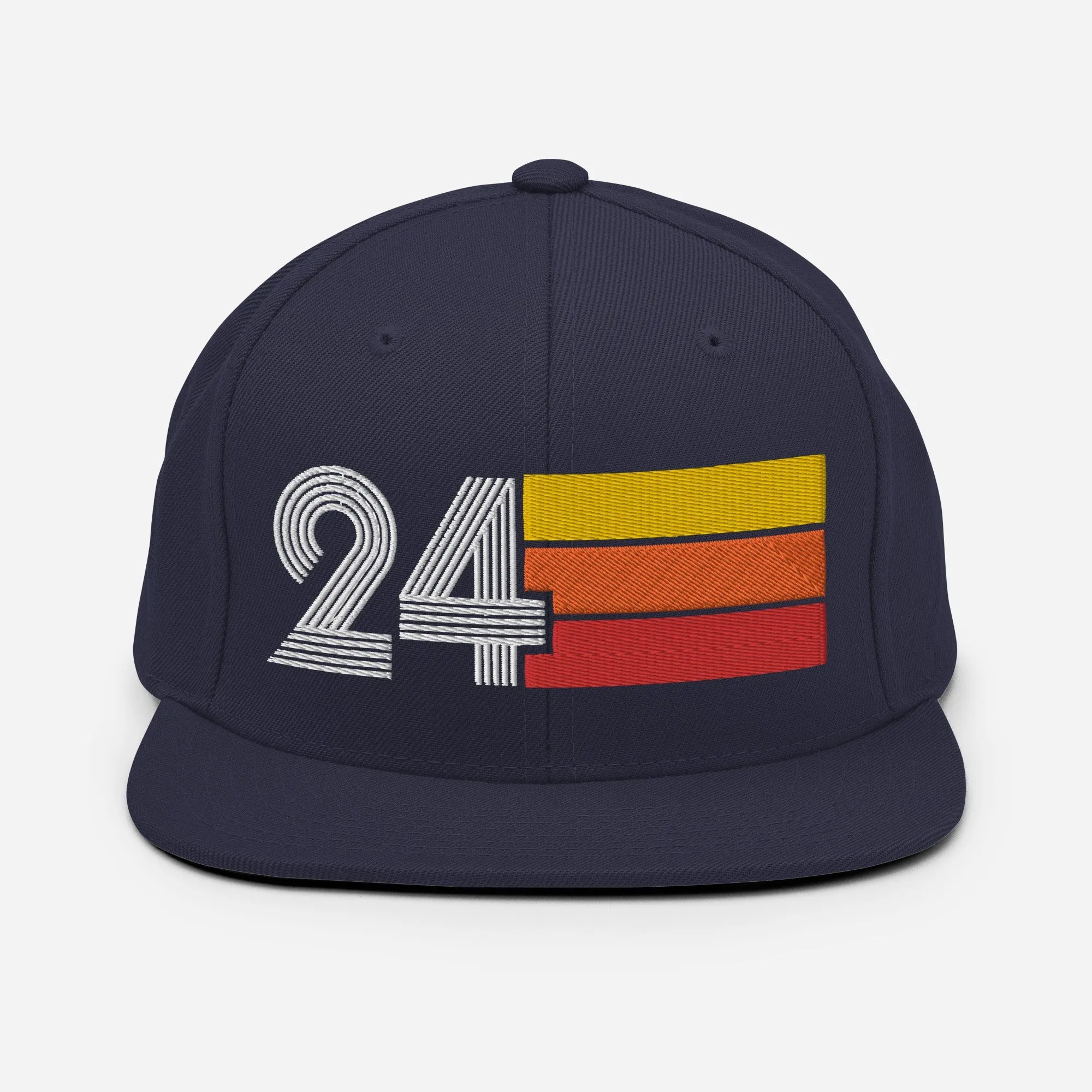 24 - Number Twenty Four 24th Birthday Gift Idea Flat Bill Snapback Hat for Men and Women