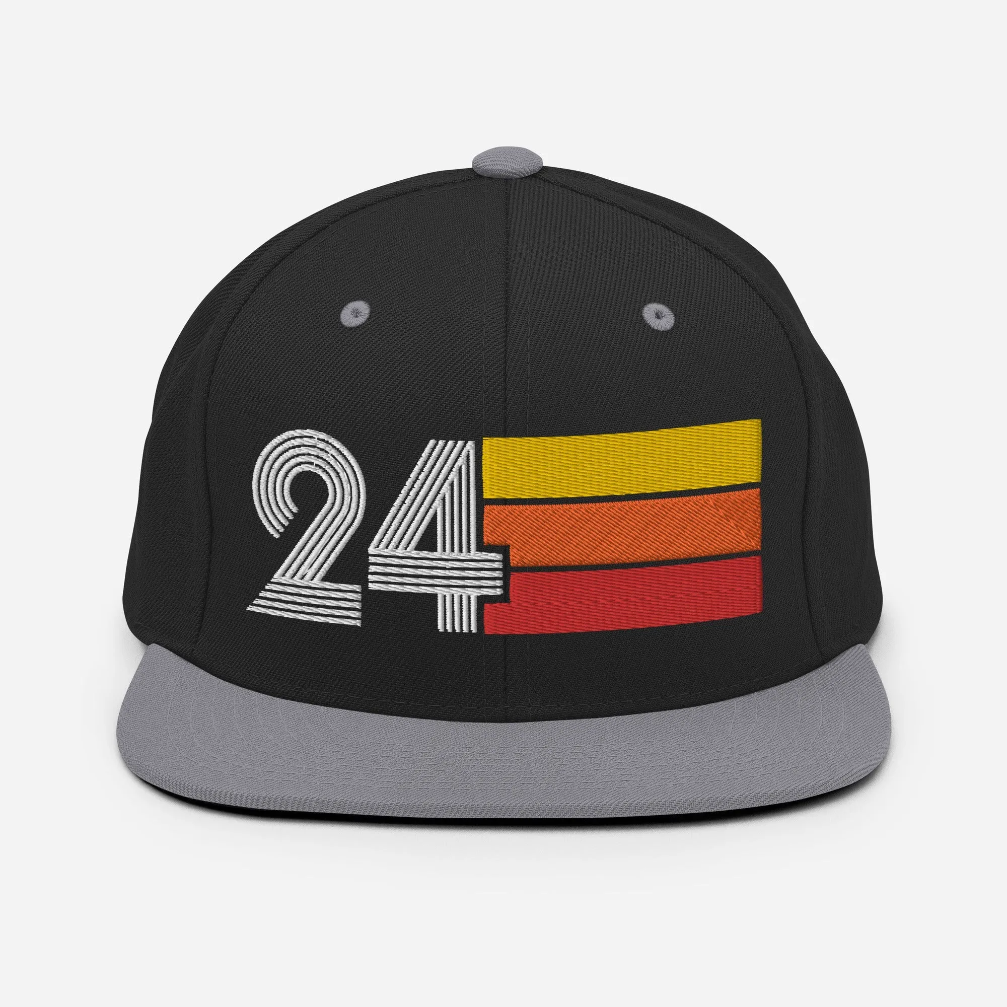 24 - Number Twenty Four 24th Birthday Gift Idea Flat Bill Snapback Hat for Men and Women
