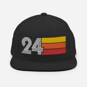 24 - Number Twenty Four 24th Birthday Gift Idea Flat Bill Snapback Hat for Men and Women