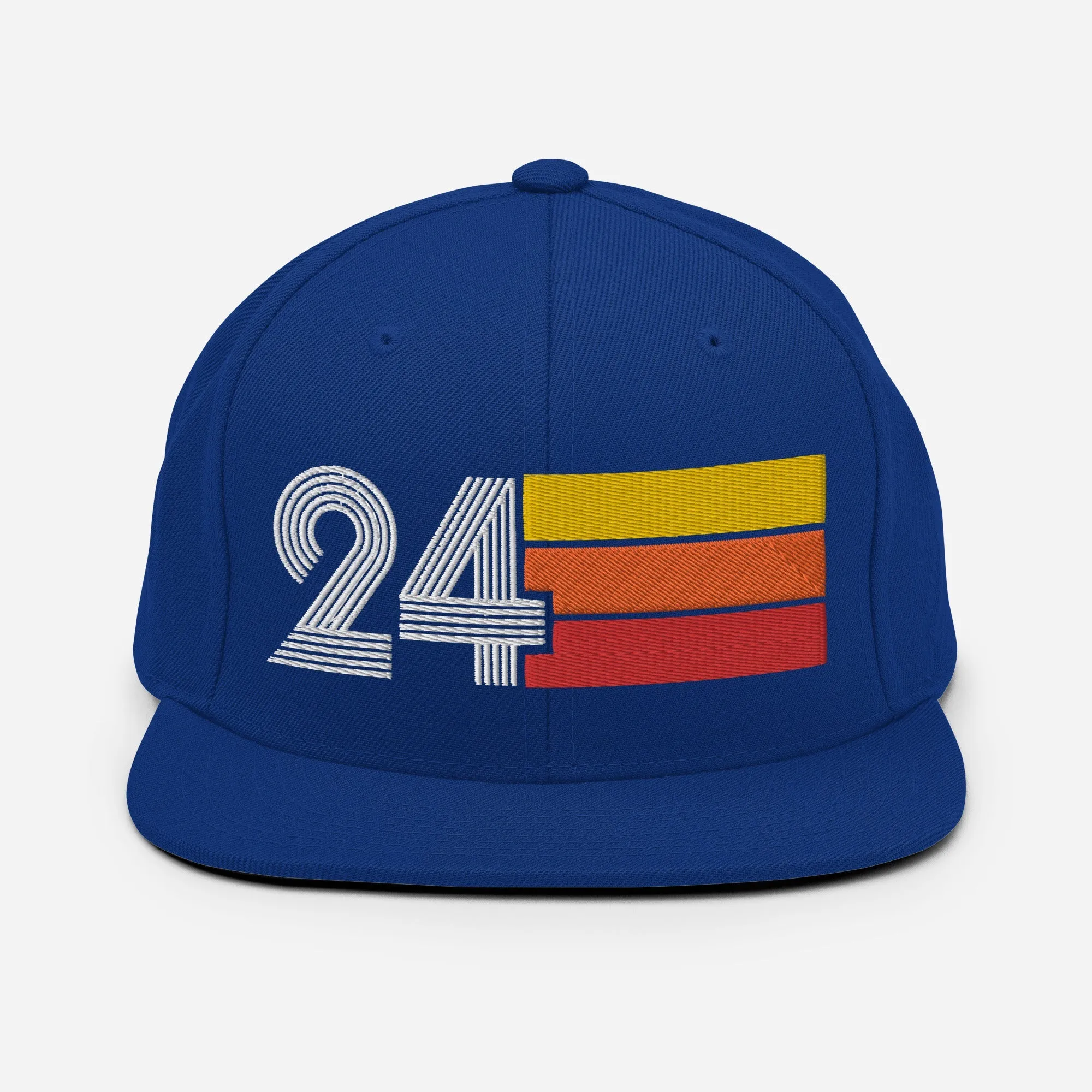 24 - Number Twenty Four 24th Birthday Gift Idea Flat Bill Snapback Hat for Men and Women
