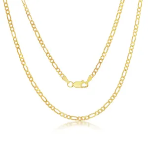 24" Gold Plated Sterling Silver 2.8mm Figaro Chain