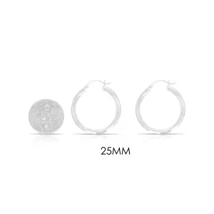 25MM or 30MMPolished 14k White Gold Hoops