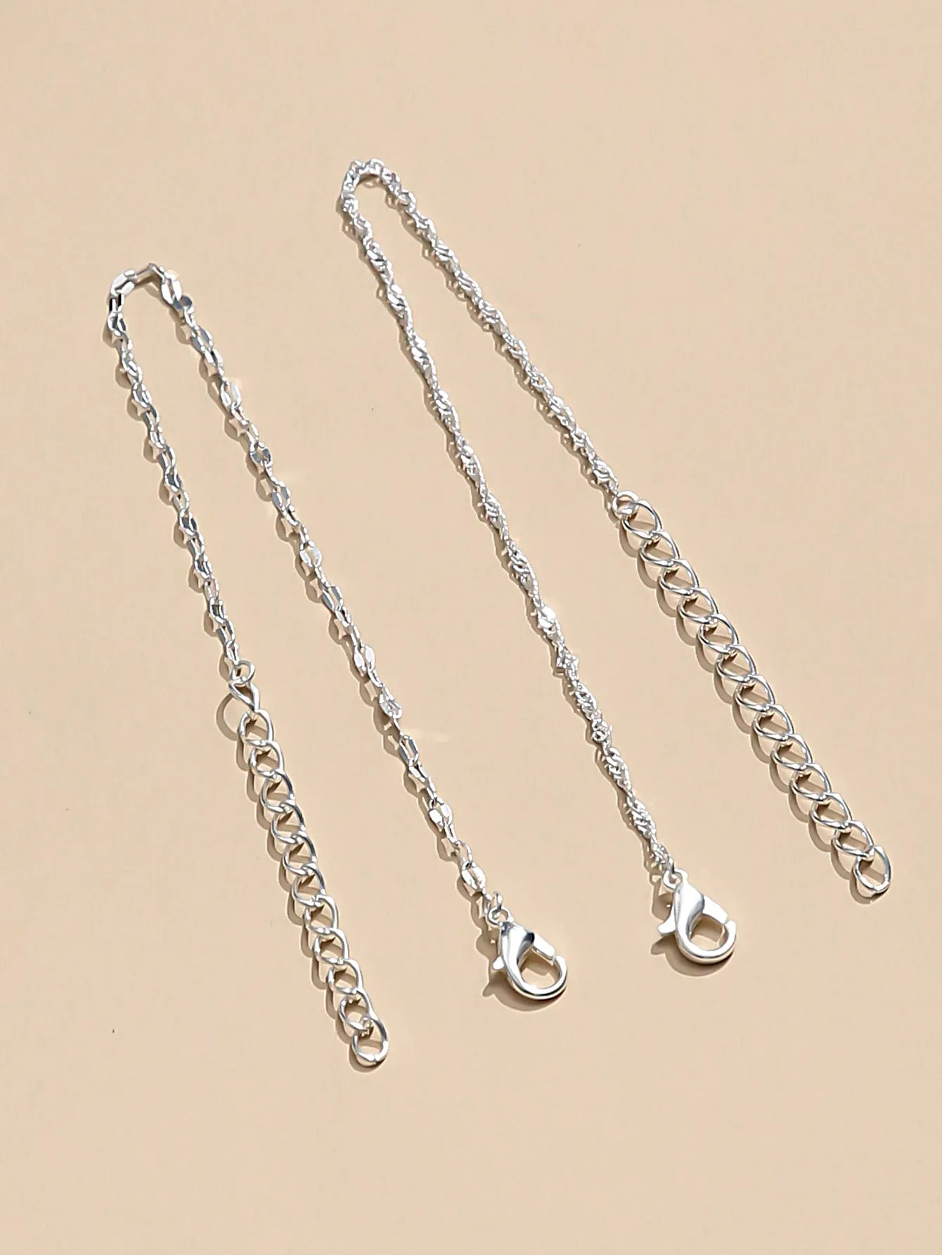 2pcs Minimalist Chain Bracelet - Silver