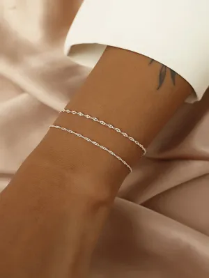 2pcs Minimalist Chain Bracelet - Silver