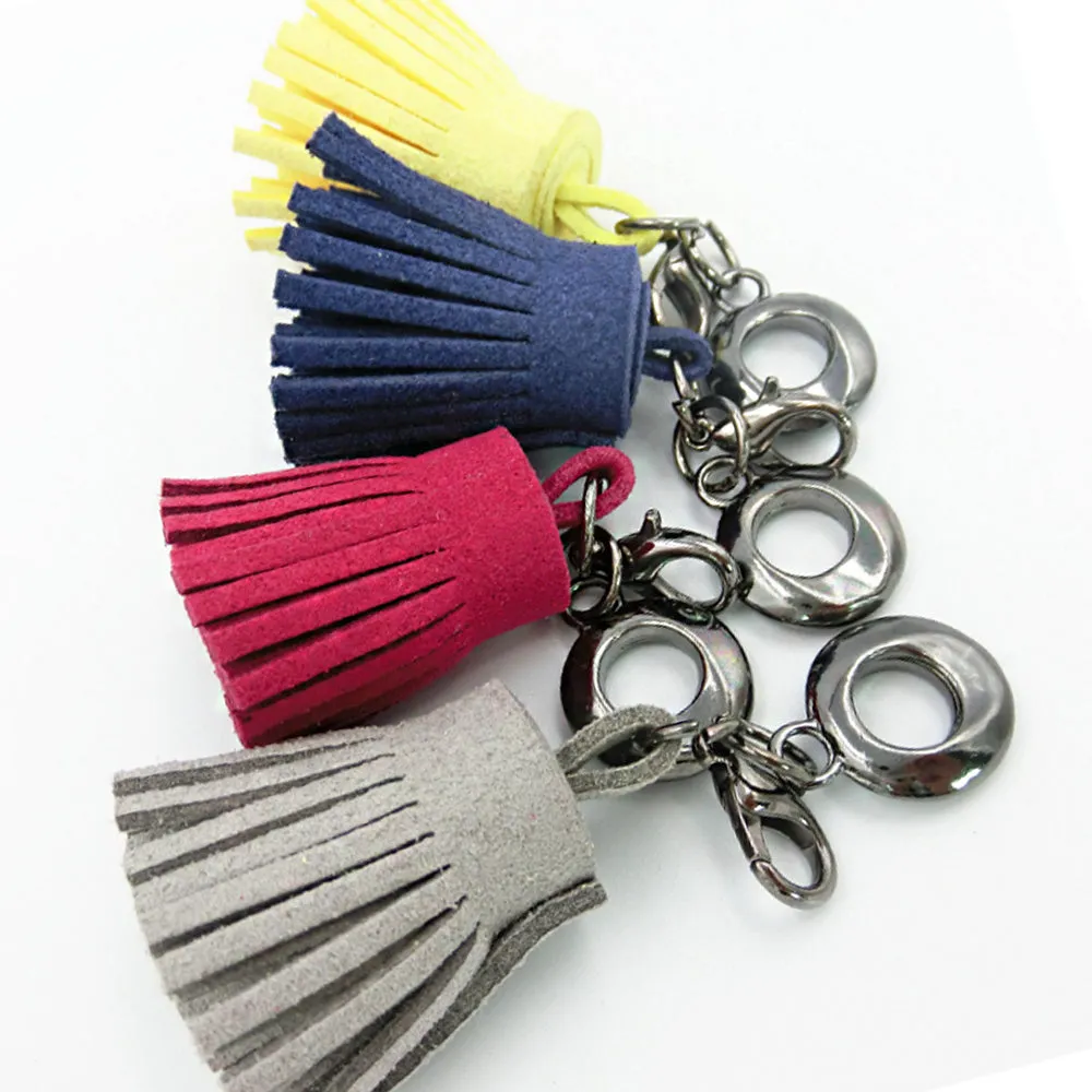 3CM Fiber Tassel Artificial Leather Tassel Fringe Tassels cute fat tassel DIY jewelry Accessories Pendent Charms Findings gray 10pcs
