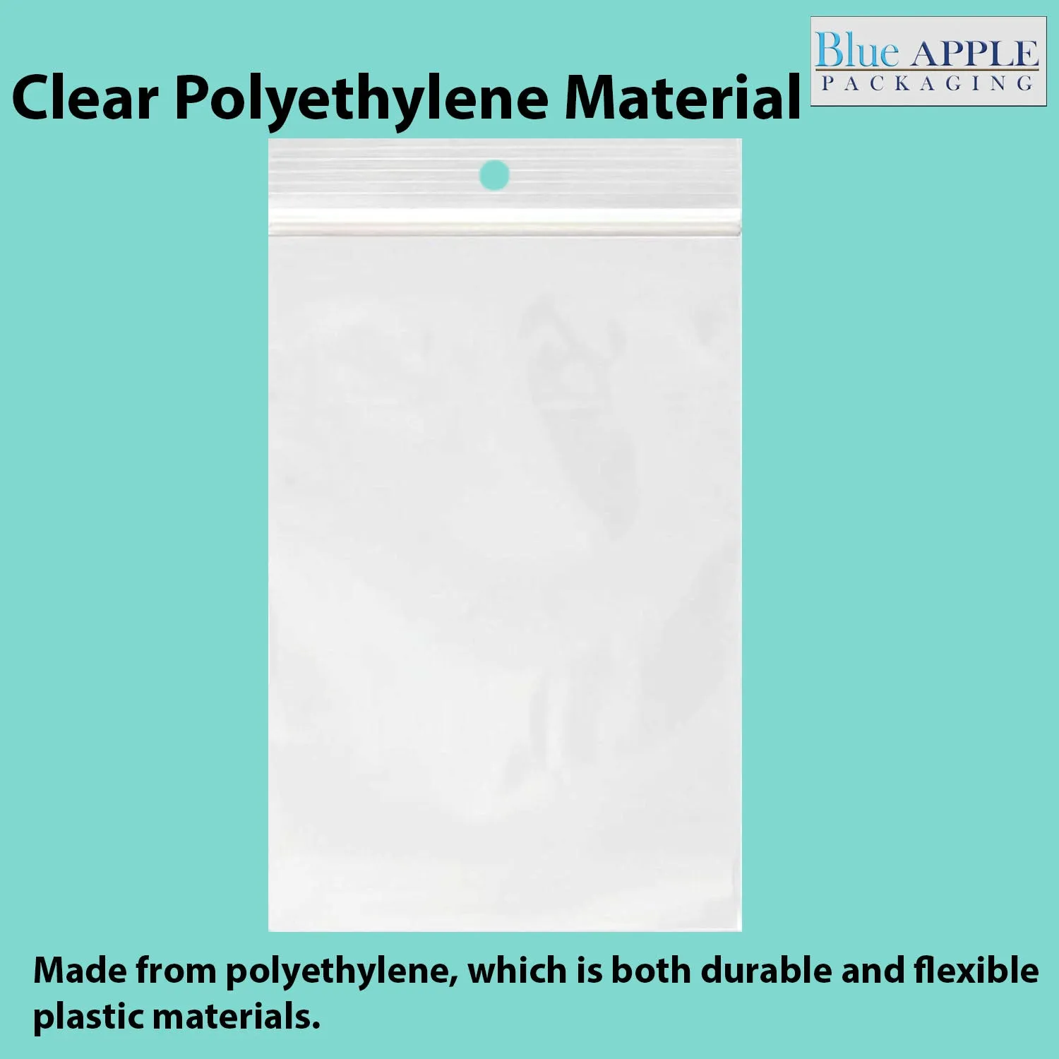 3X3 inches Reclosable Poly Bags with Hang Hole 2 Mil (LDPE) Single Track Zipper