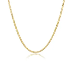 4mm machine-made solid Cuban Link Chain in 14K Gold