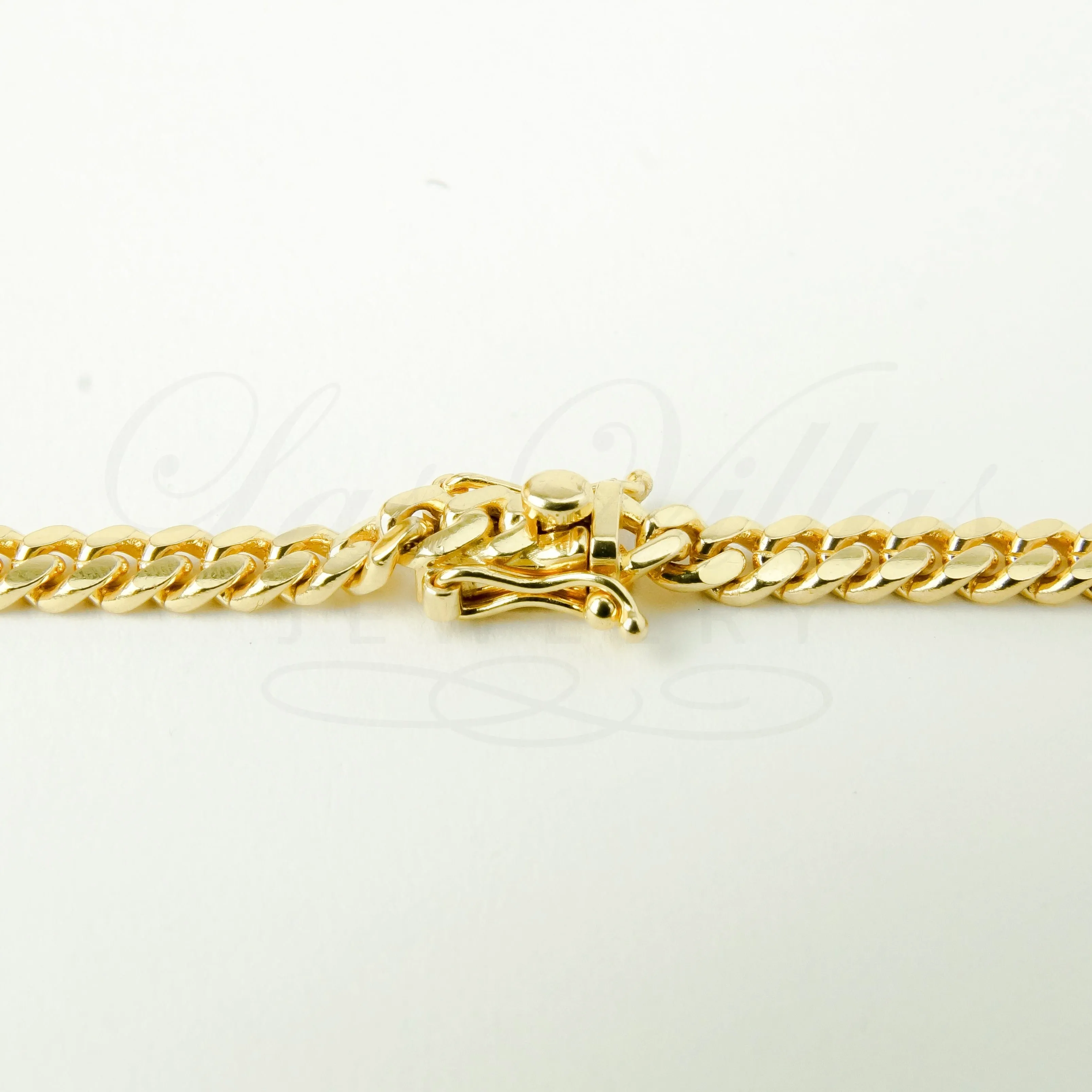 4mm machine-made solid Cuban Link Chain in 14K Gold
