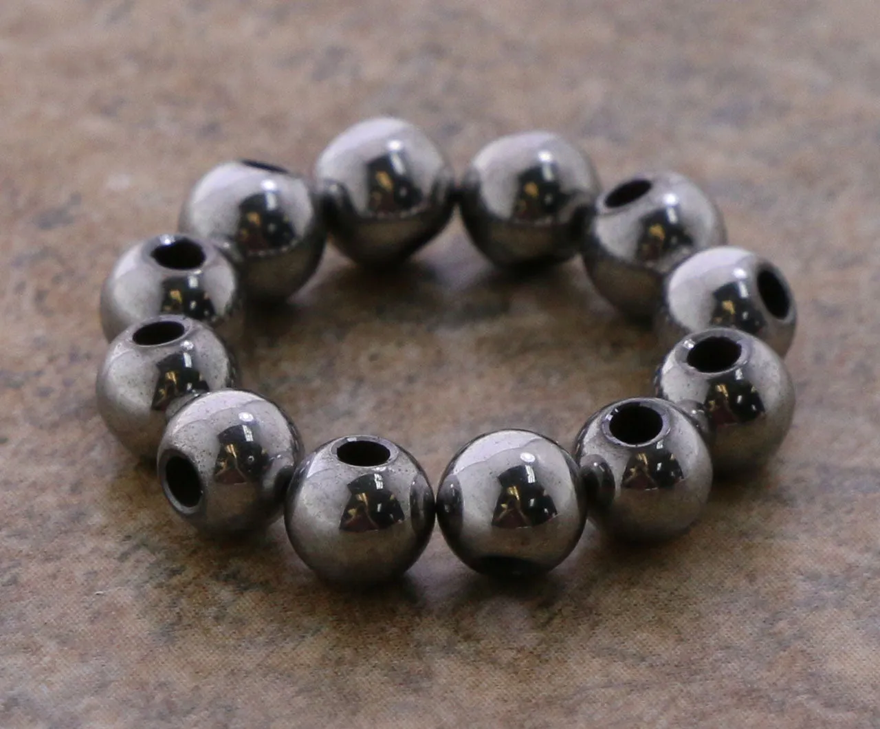 4mm Magnetic Hematite Silverplate MH27
